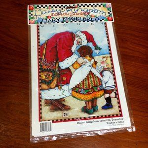 * VTG 1990 Mary Engelbreit Daisy Kingdom Santa Claus Iron-On Transfer
